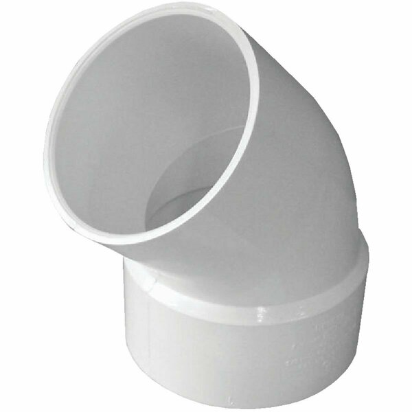 Ipex Canplas 3 In. SDR 35 45 Deg. PVC Sewer and Drain Street Elbow 1/8 Bend 414193BC